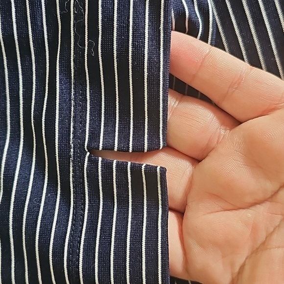 🦋 Lauren Ralph Lauren Plus-Size Navy Striped Stretch Crewneck Tee - Picture 4 of 7